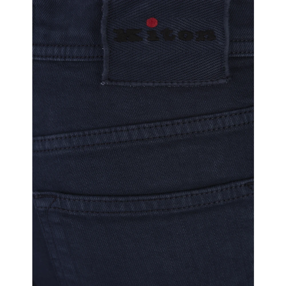 Kiton Slim-fit Blauwe Denim Jeans Blue Heren