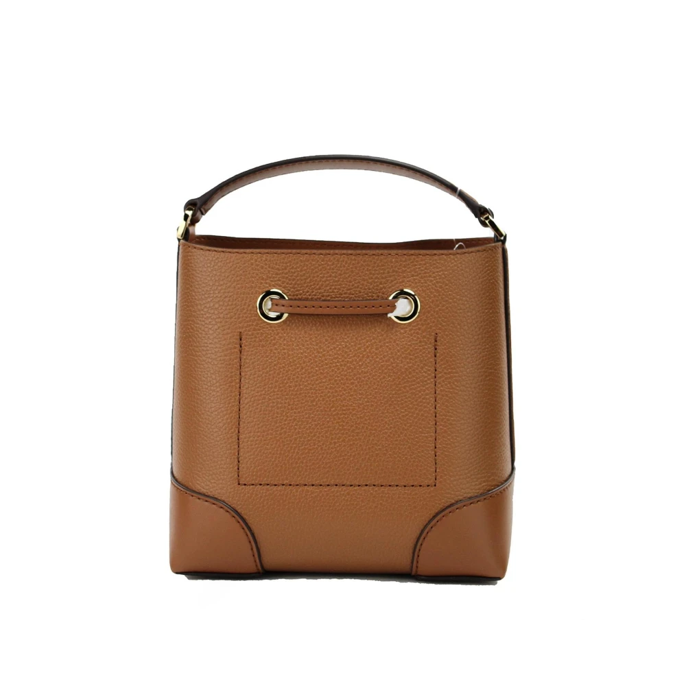 Michael Kors Emblematische Bucket Crossbody Tas van Leder Brown Dames