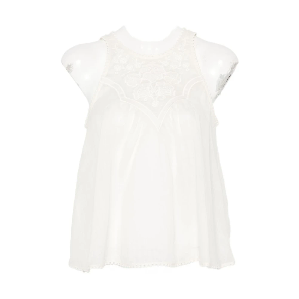 Twinset Women's White Sleeveless Tops, Xl, Sleeveless Tops