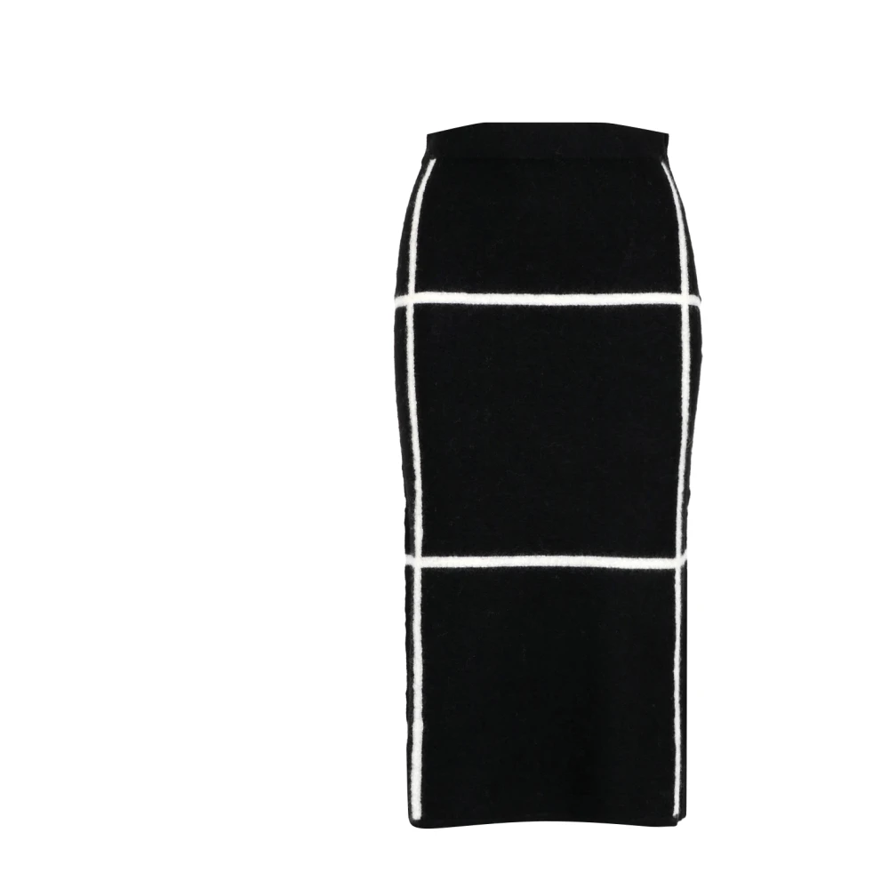 Pennyblack Grafische Inlay Wollen Rok Black Dames