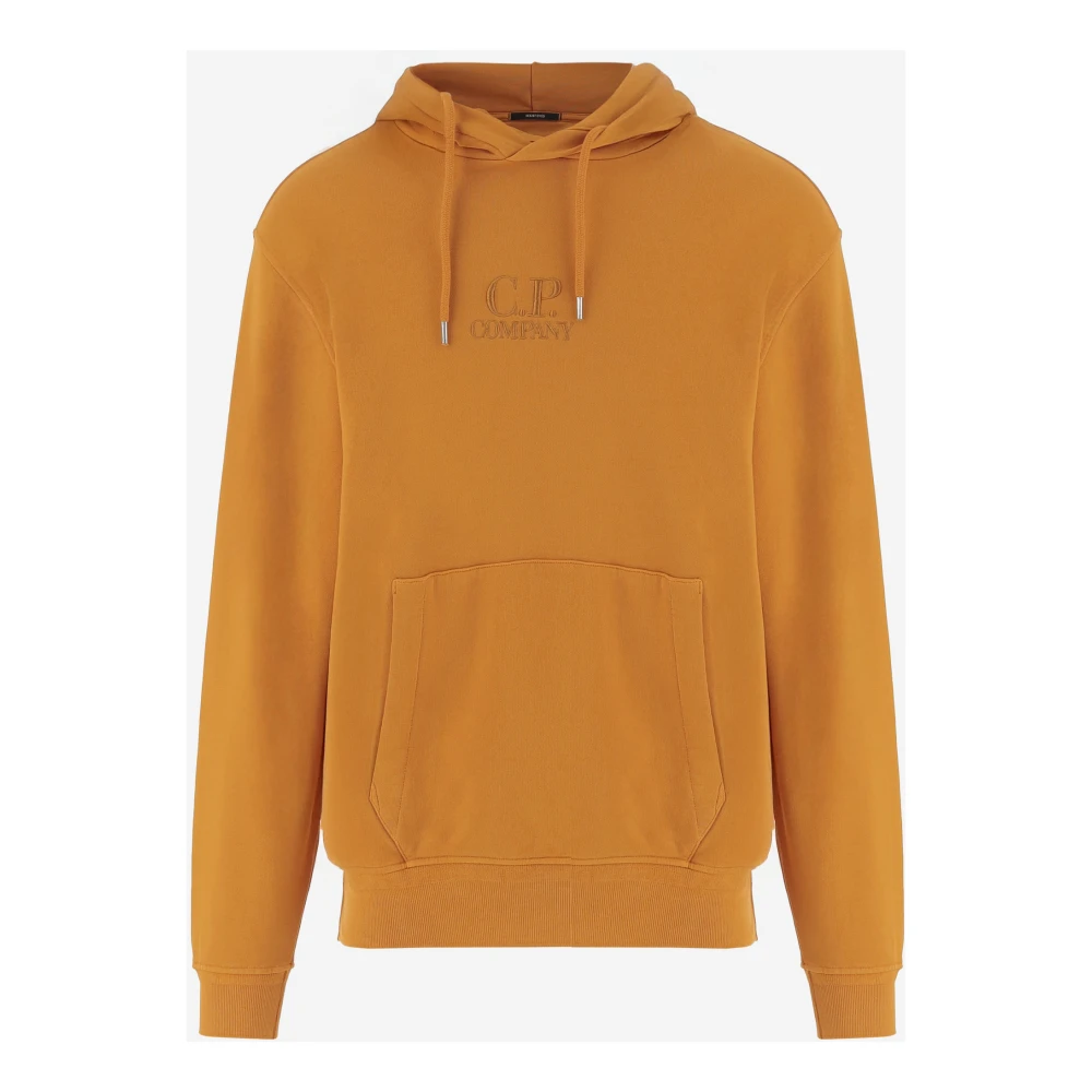 C.p. Company Men's Orange Cotton Sweatshirt With Logo - Hoodies - M - Sweatshirts & Hoodies