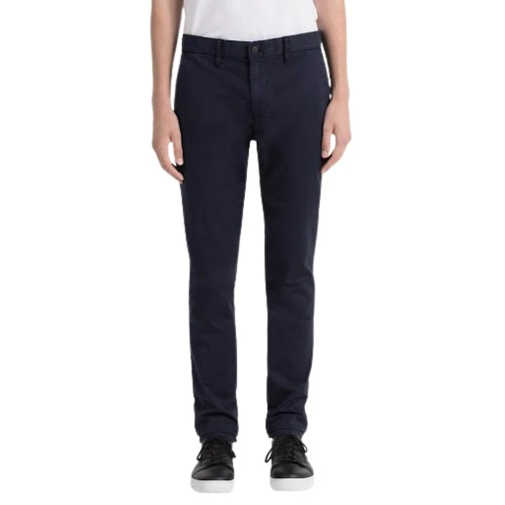 Calvin Klein Blauwe Katoenen 5-Pocket Broek Blue Heren