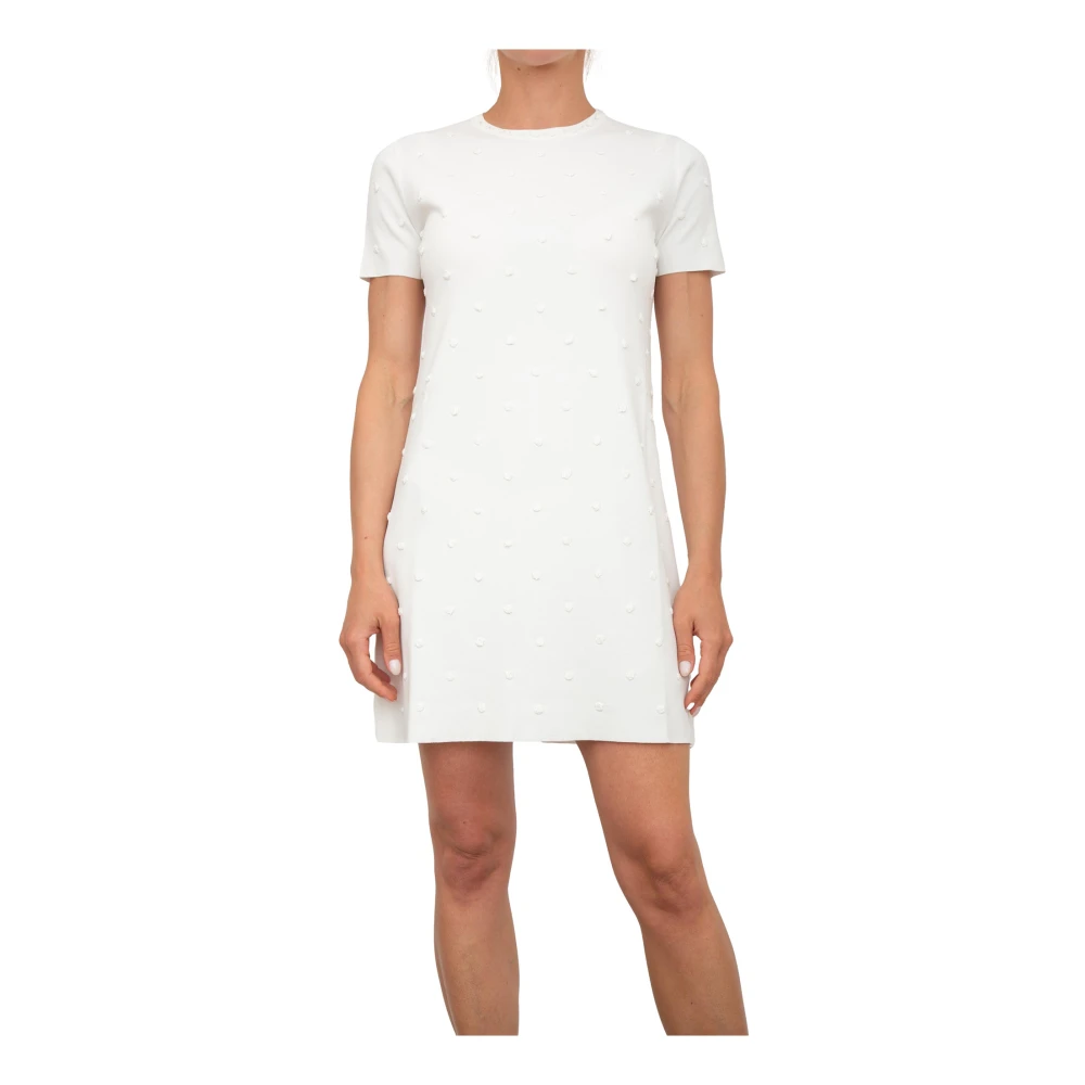 Blugirl Women's White Knit Dress With Rose Applique