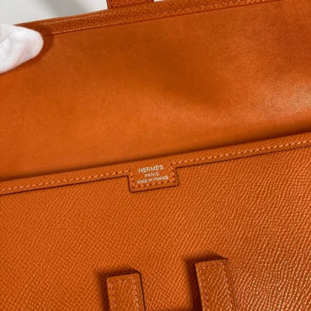 Hermès Vintage Pre-owned Leather clutches Orange Dames