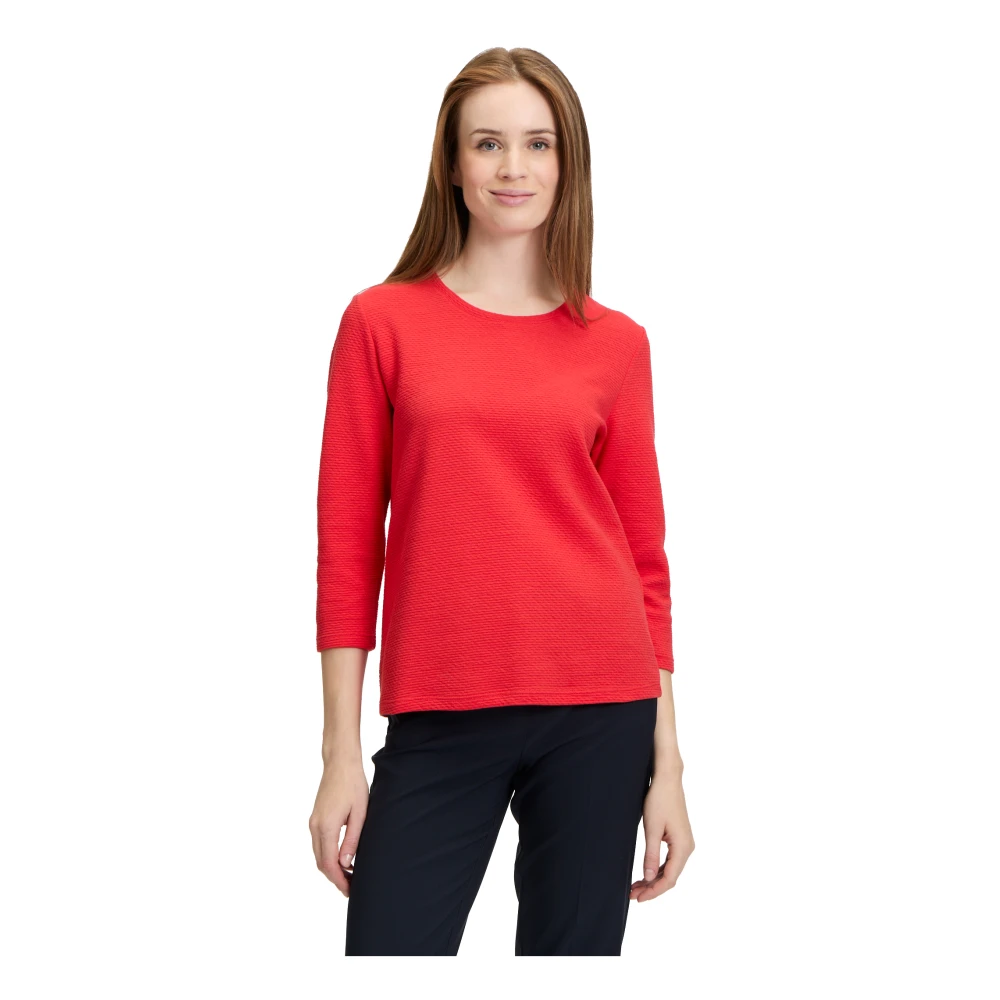 Betty Barclay Casual Piqué Shirt met Fijne Structuur Red Dames