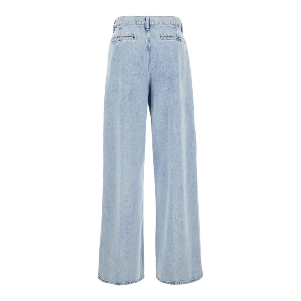 Frame Wijde Pijp Blauwe Jeans Vrouw Katoenmix Blue Dames