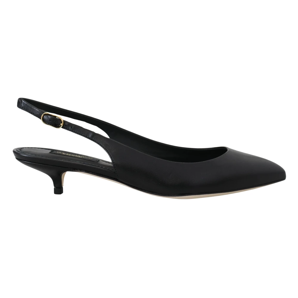 Dolce & Gabbana Women's Black Elegant Leather Slingback Pumps