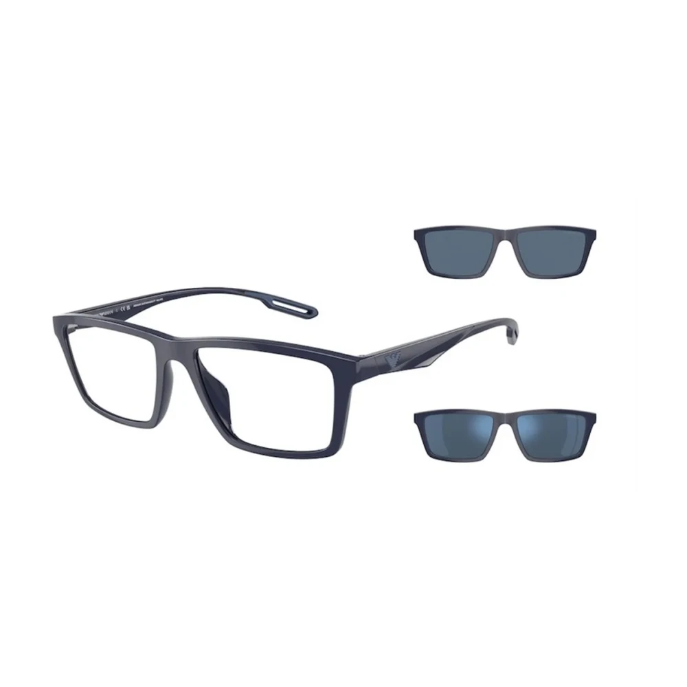 Emporio Armani Blauw Transparante Zonnebril Blue Unisex