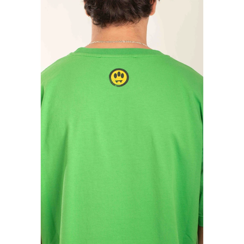 Barrow Retro Print T-shirt Green Heren