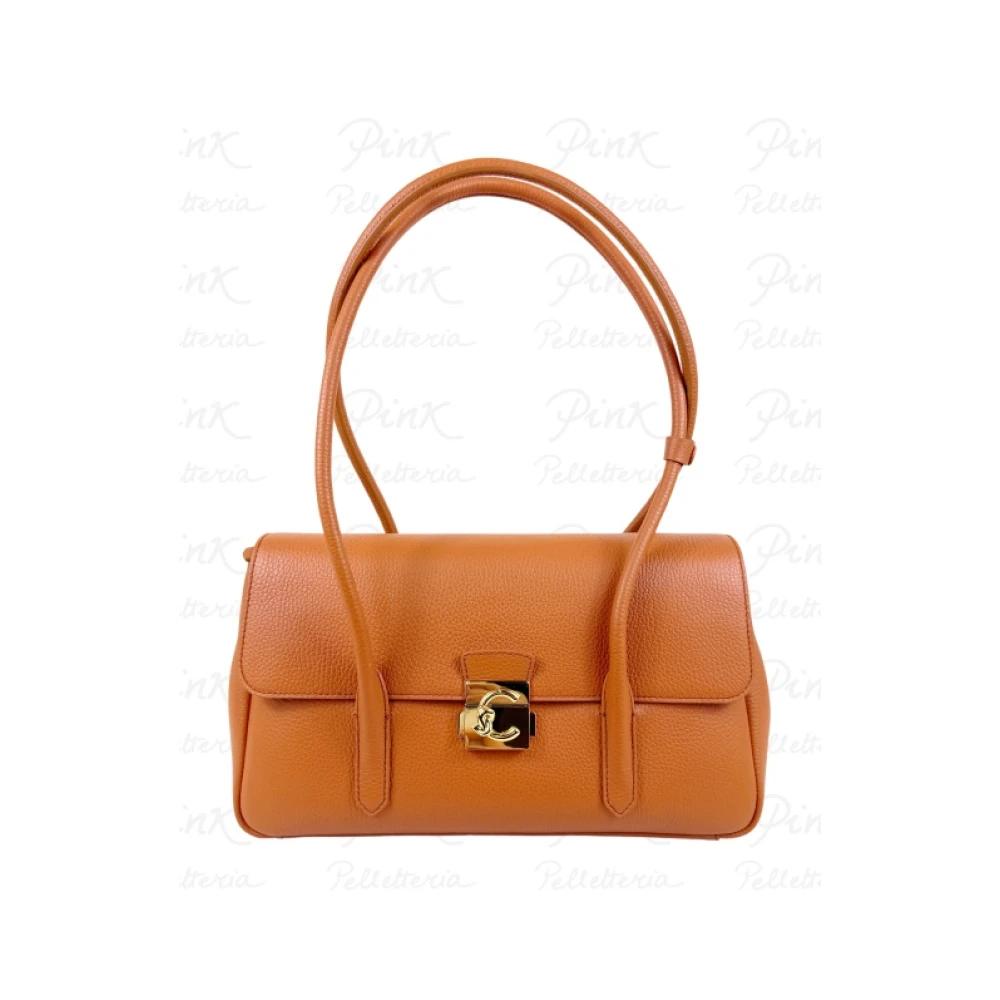 Coccinelle , Shoulder Bags, Female, Orange, One Size, C-Me Lock Bauletto Grande