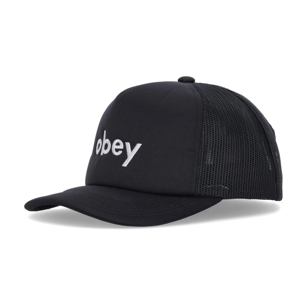 Obey Men's Black Curved Visor Trucker Cap