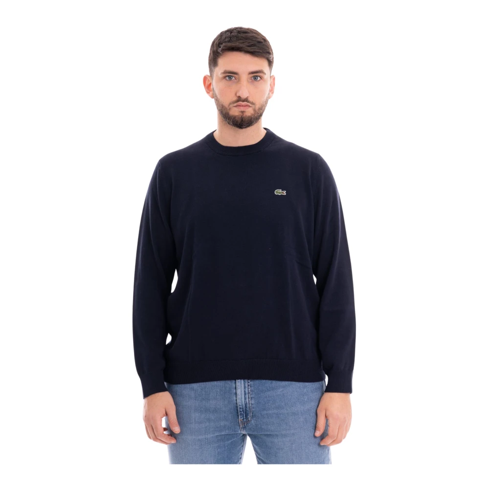 Lacoste Blauwe Crew Neck Sweater met Iconisch Logo Blue Heren