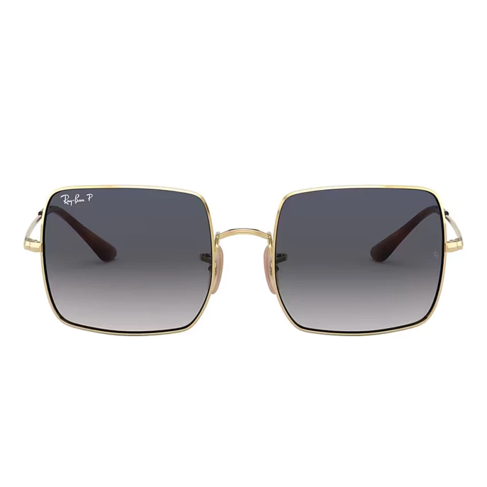 Ray-Ban Square Womens Polished Gold Blue Grey Gradient Polarized RB1971 Metal - One Size - Image 4