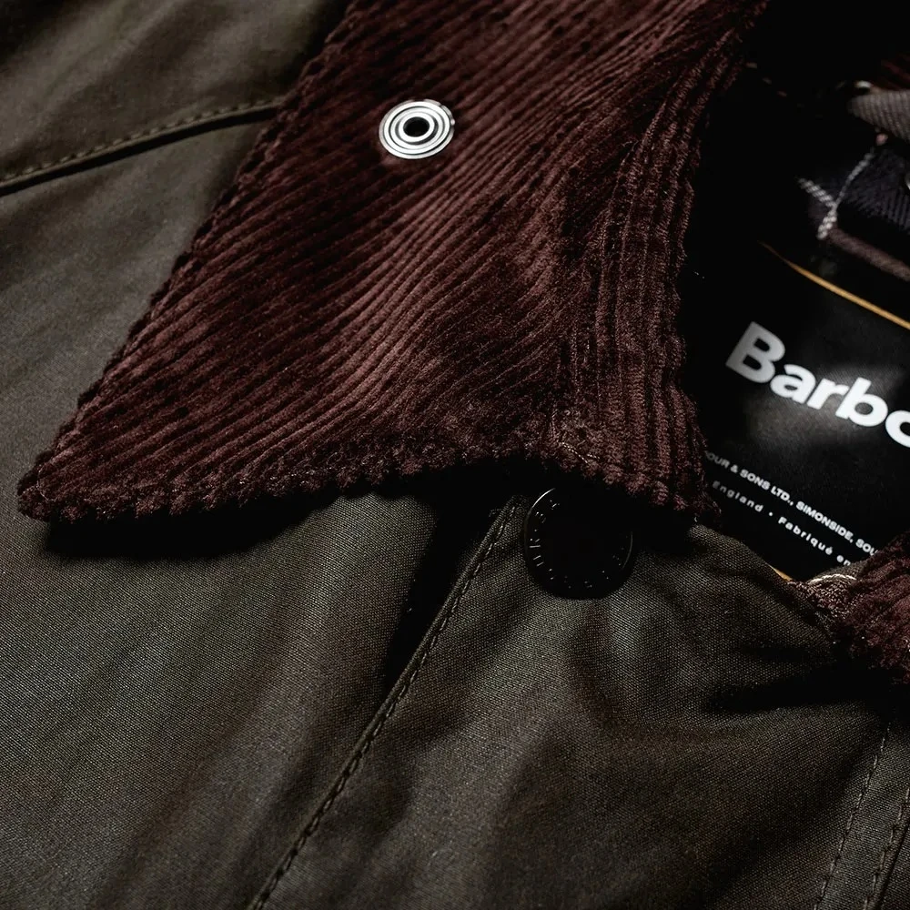 Barbour Waxjas in olijfgroen Green Heren