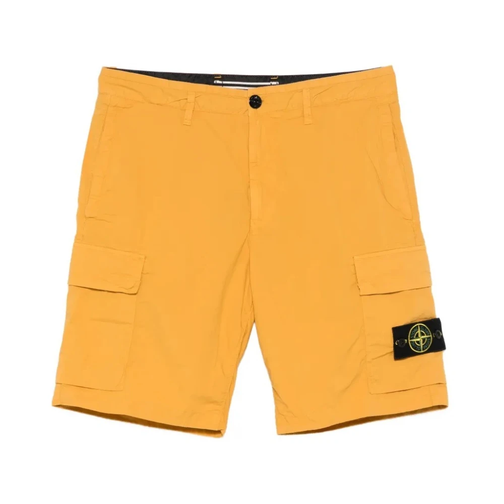 Stone Island Yellow Casual Shorts, Male, W28, Bermuda Regular