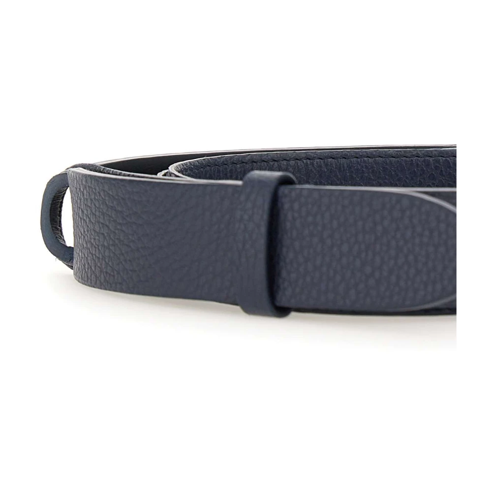 Orciani Blauwe Leren Riemen Blue Heren