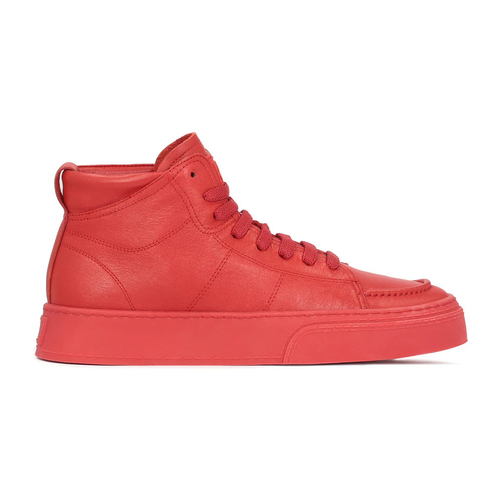 Kazar Röda Läder High-Top Sneakers Red, Herr