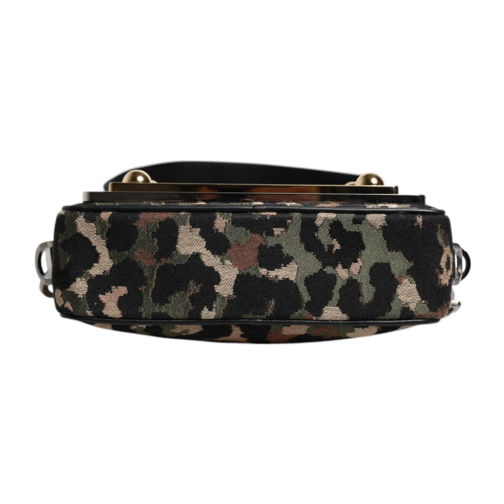 Dolce & Gabbana Leopard Jacquard Crossbody Tas met Afneembare Band Multicolor Dames