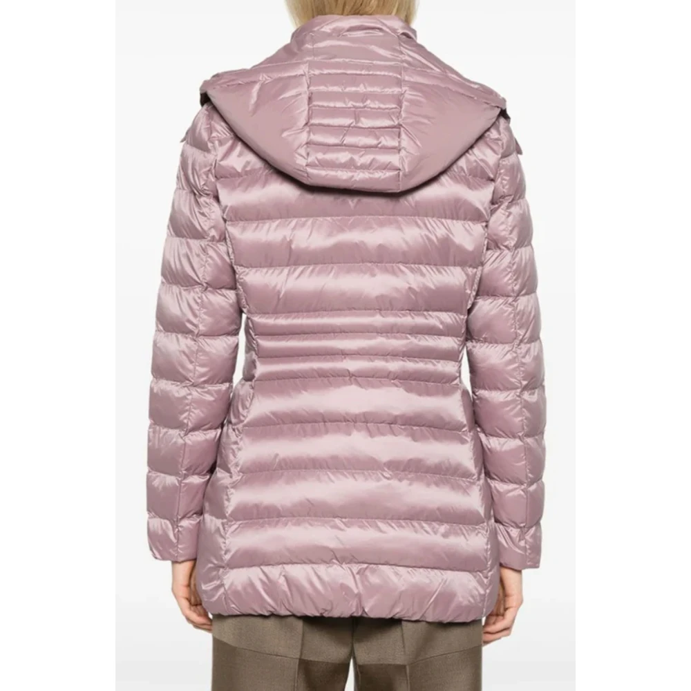 Emporio Armani EA7 Lila Gewatteerde Jas met Capuchon Purple Dames