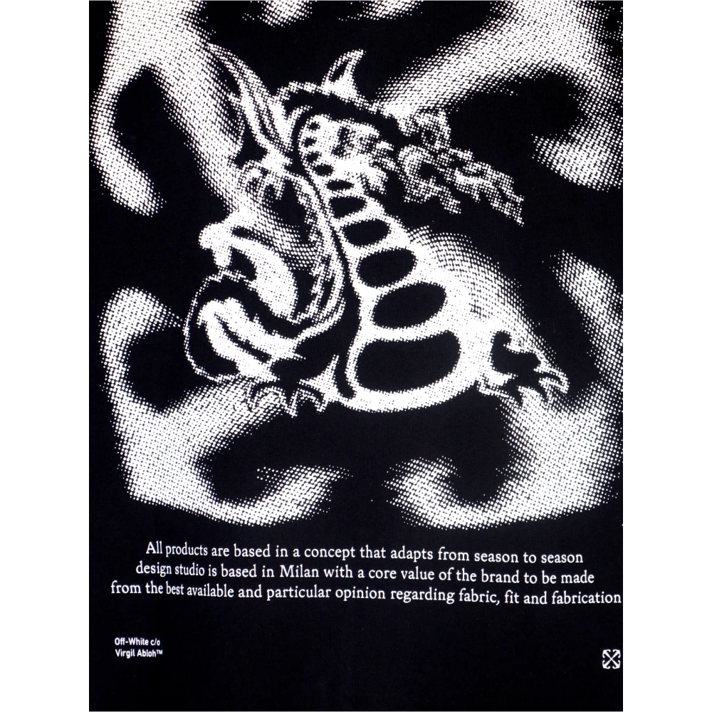 Off White Zwart Logo T-shirt en Polo Black Heren
