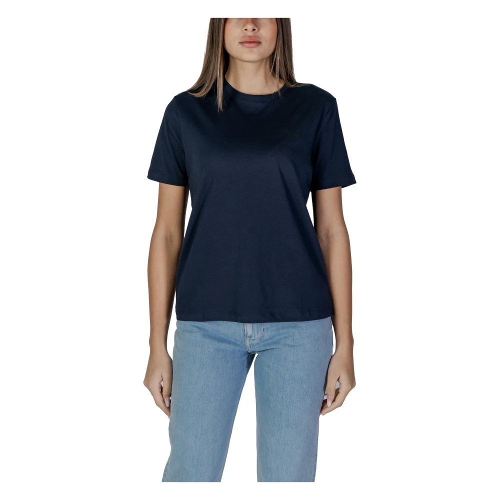 Vila Blauw Katoenen Dames T-shirt Lente Zomer Blue Dames