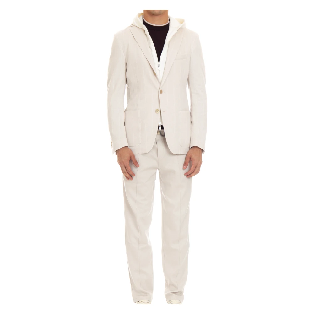Eleventy Jas met hoornknopen en afneembare Davantino White Heren