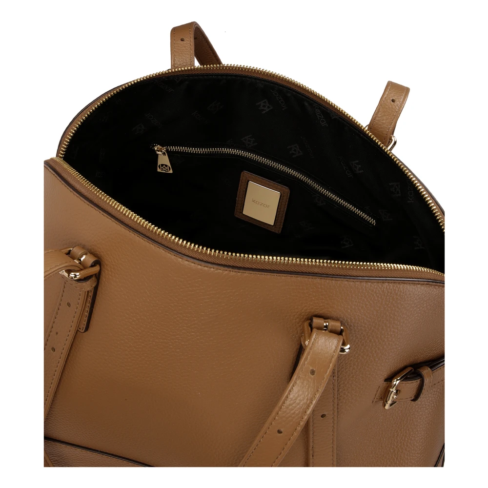 Kazar Bruine handtas met brede bodem Brown Dames