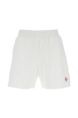 Logo Broderade Vita Bomullsshorts