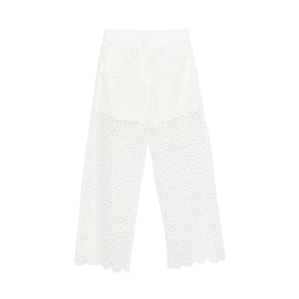 Twinset Girls White Trousers, 16 Y, Macramé Trousers
