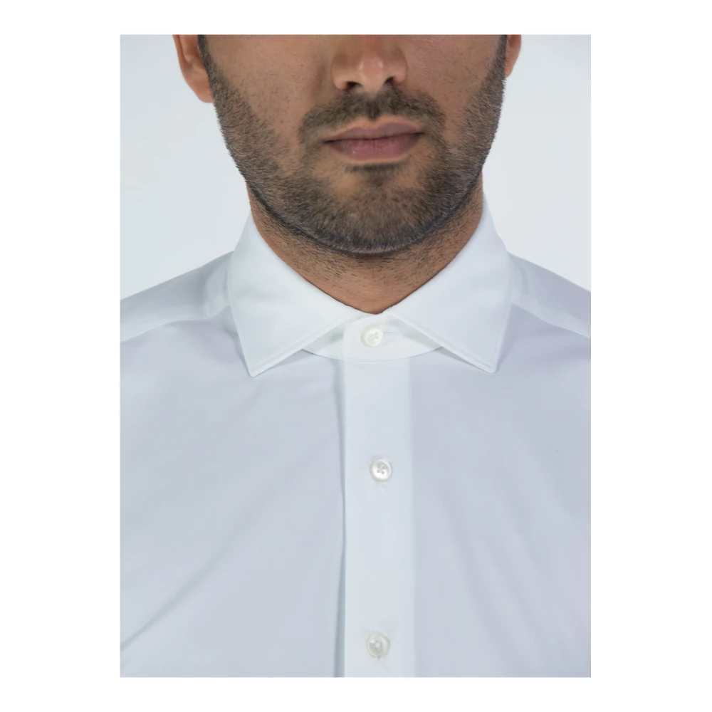 Xacus Gestreept Formeel Overhemd met Japanse Technologie White Heren