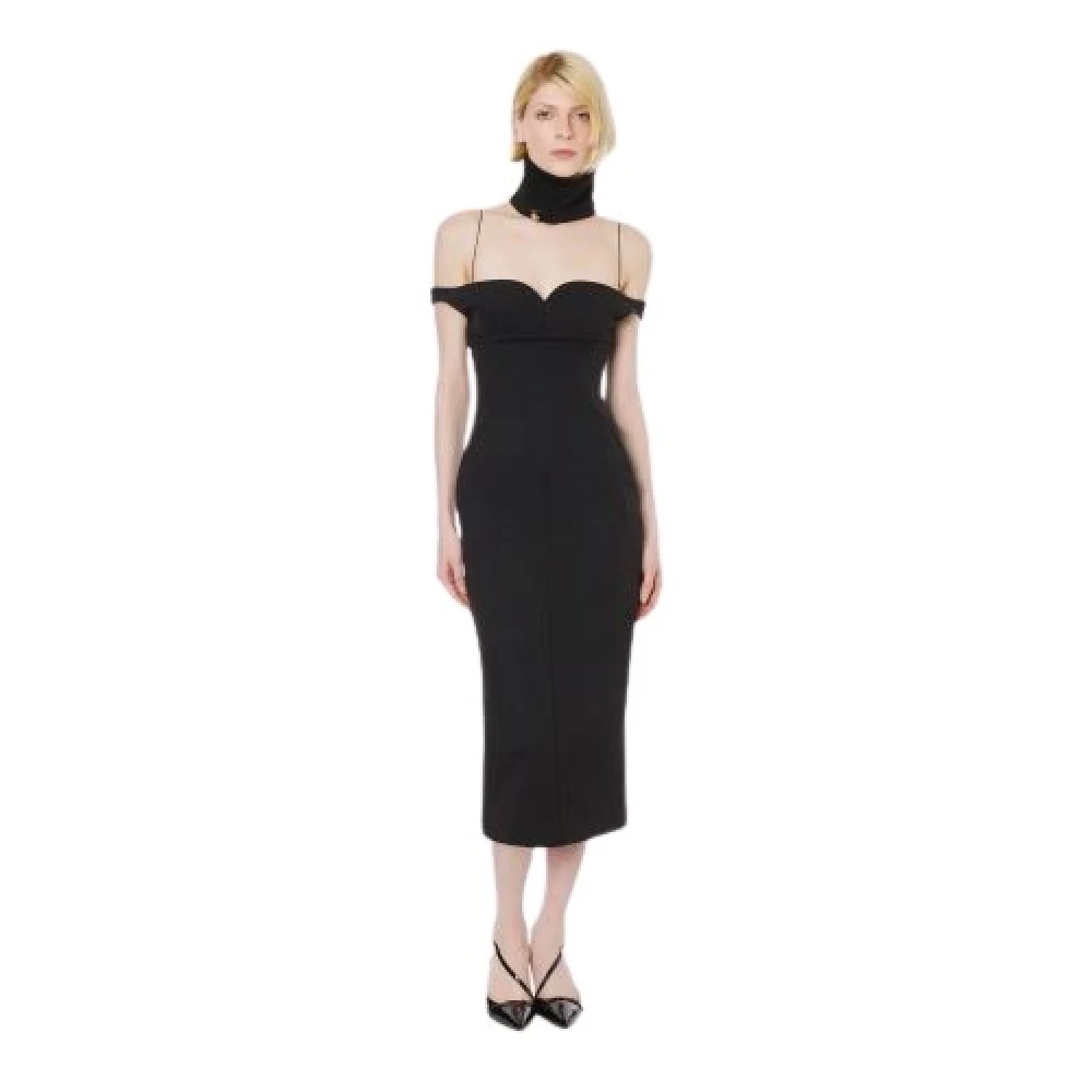 Philosophy di Lorenzo Serafini Zwarte Lange Tubino Jurk Lorenzo Black Dames