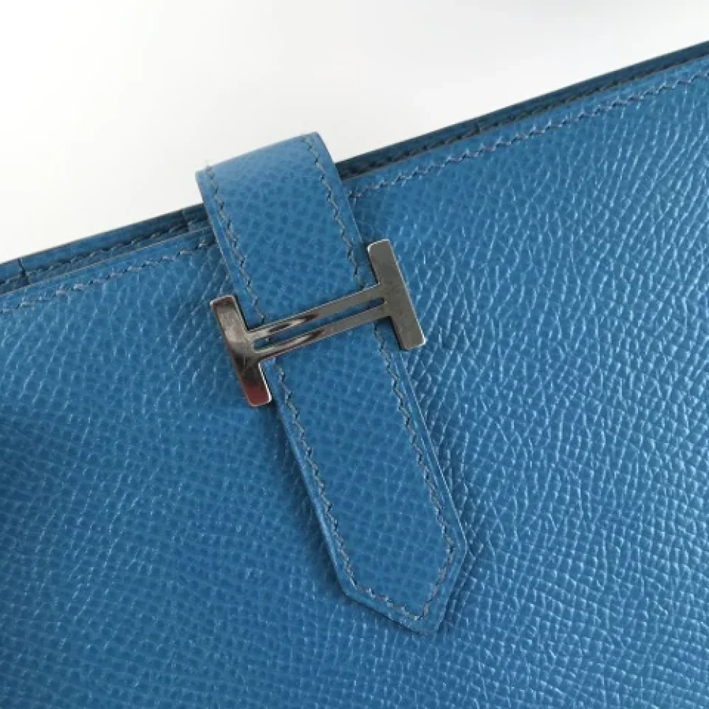 Hermès Vintage Pre-owned Leather wallets Blue Dames