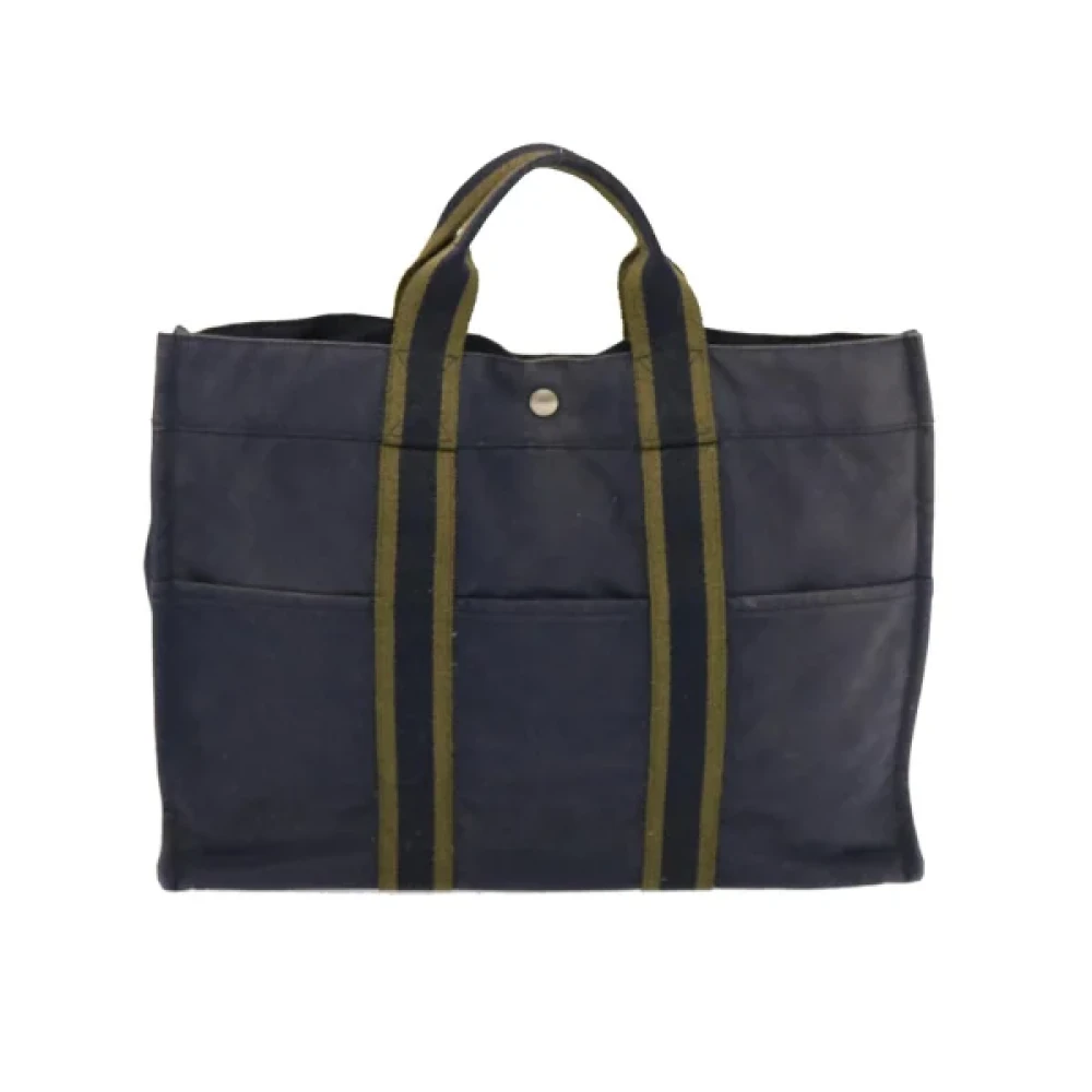 Hermès Vintage Pre-owned Cotton handbags Blue Dames