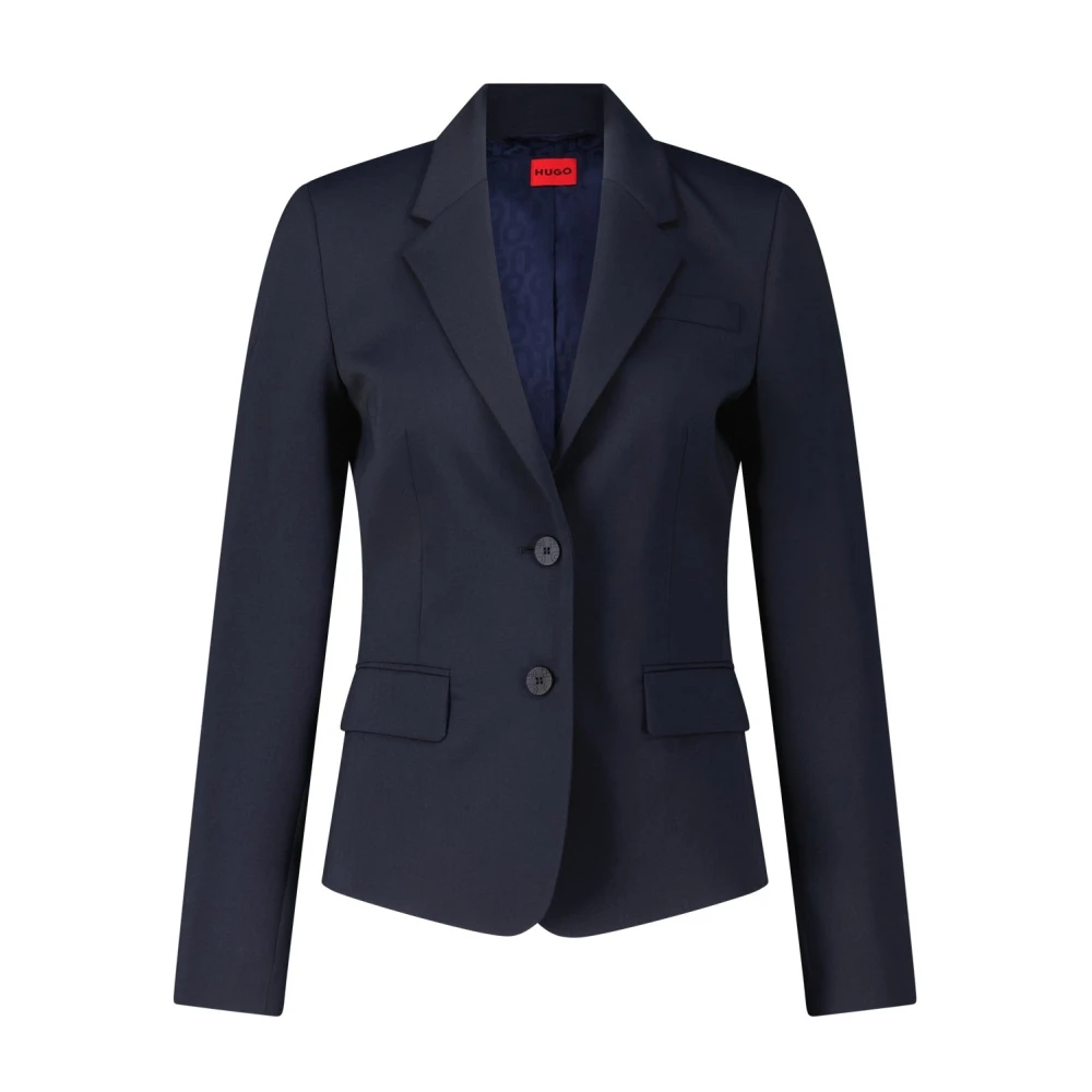 Hugo Boss Getailleerde Blazer Aredana met Wol Blue Dames