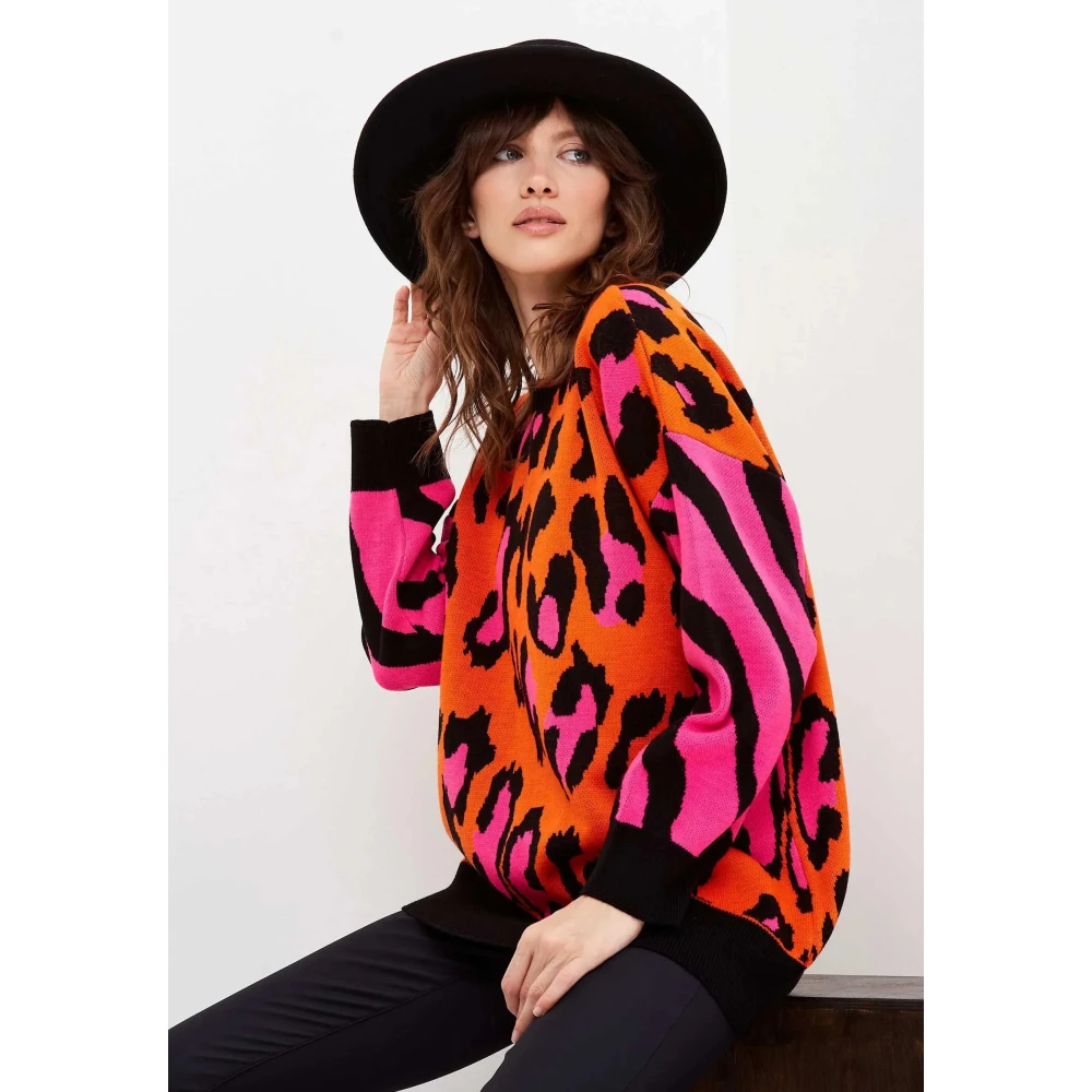 Cesare Gaspari Oversized Jumper Orange Dames