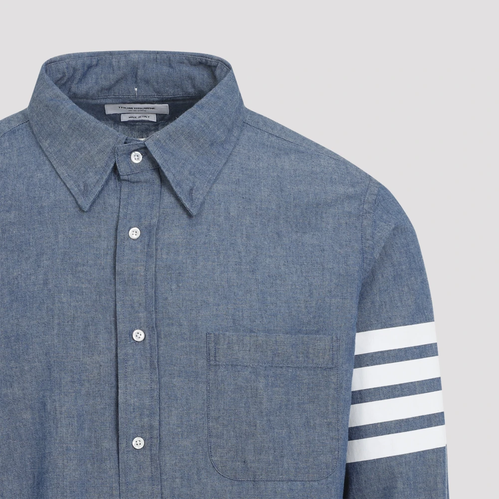 Thom Browne Blauw Katoenen Overhemd Blue Heren