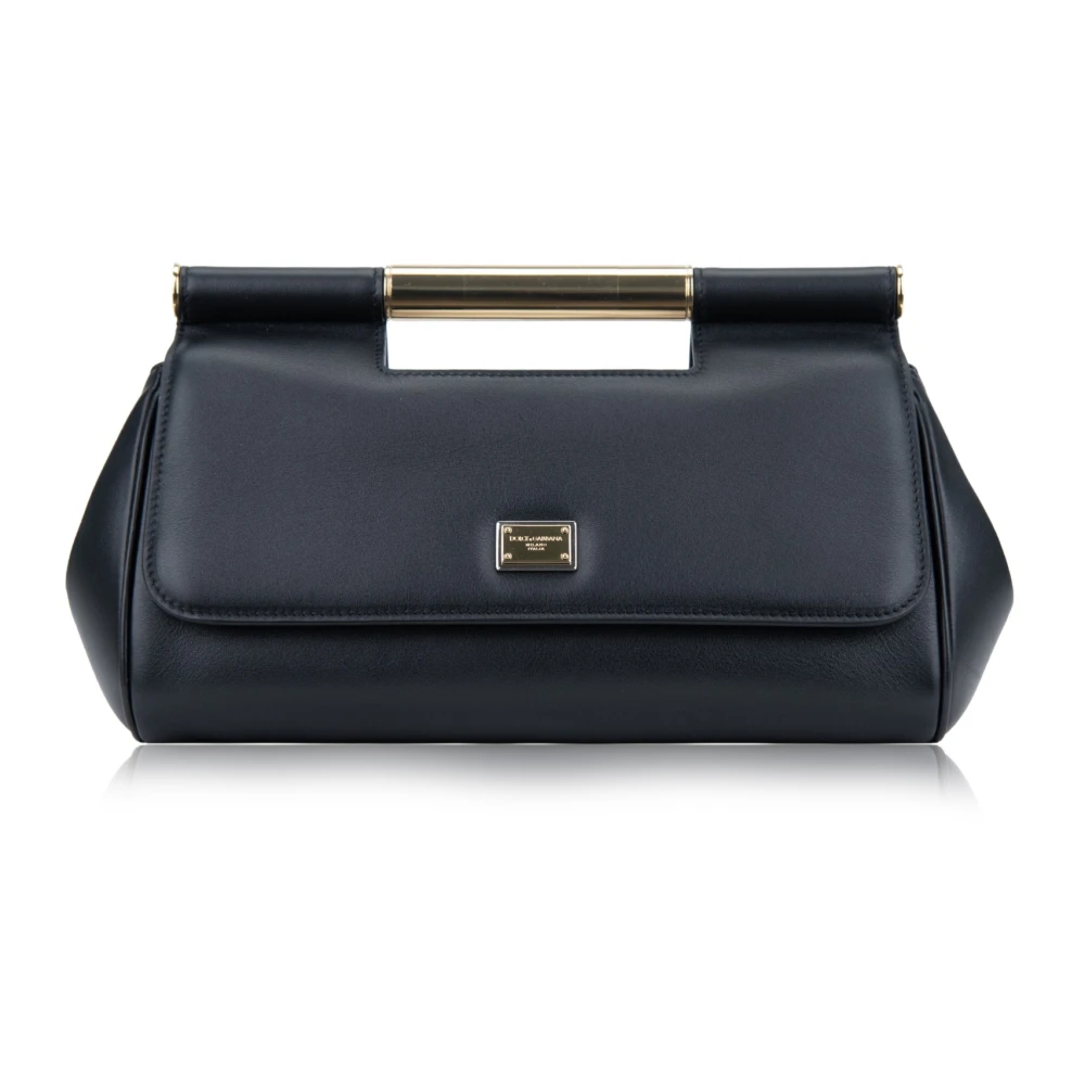 Dolce & Gabbana Dierenprint Leren Handtas met Magneetsluiting Black Dames