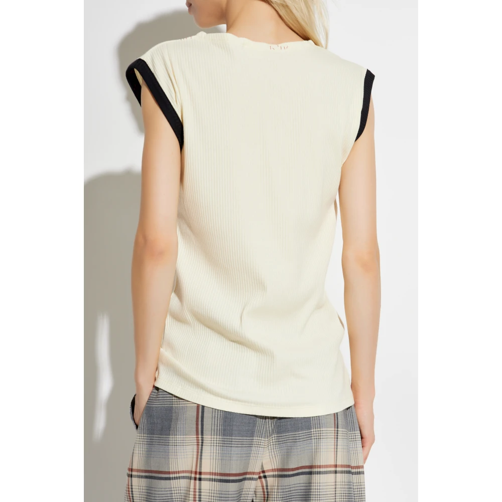 Marni Top met decoratieve stiksels Beige Dames