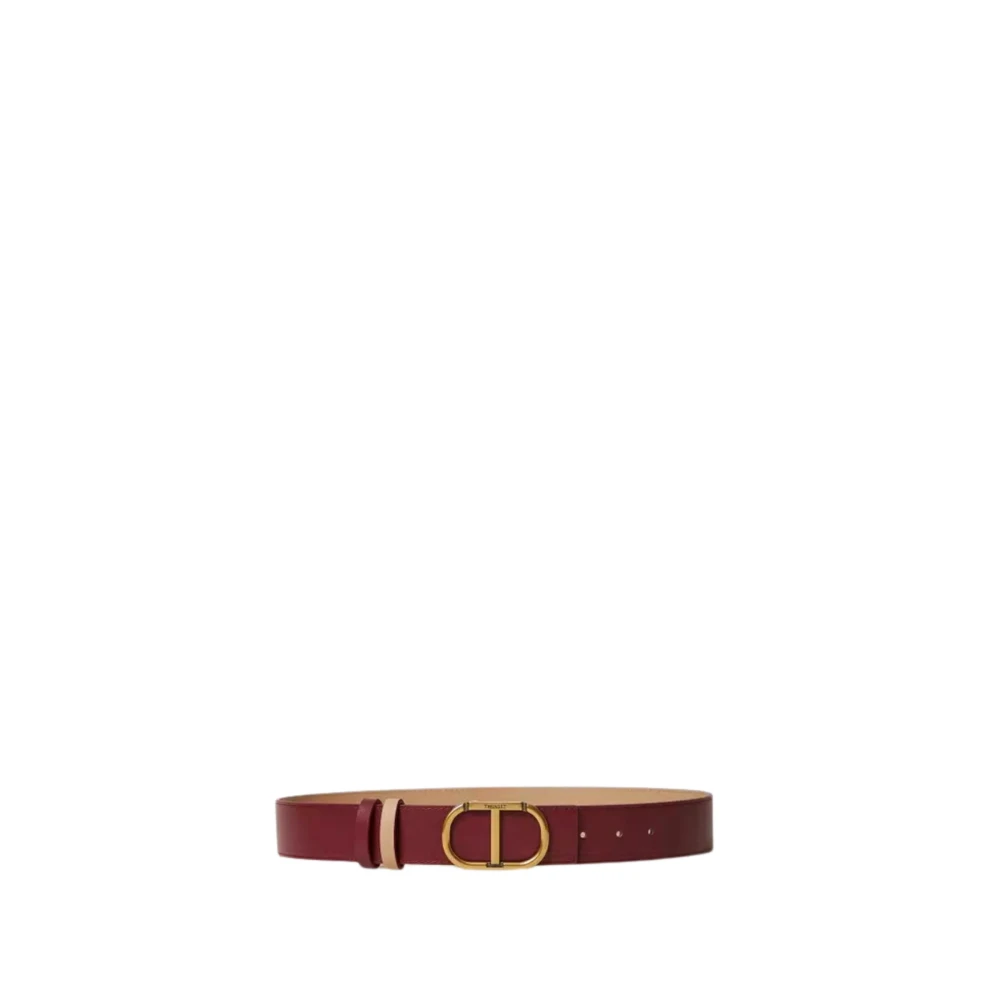 Reversibelt belte i skinn med oval spenne