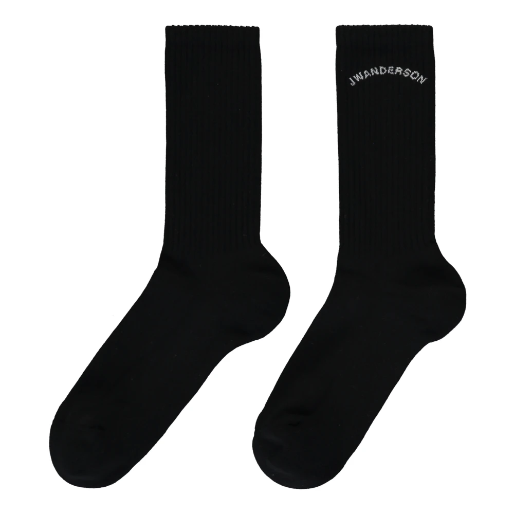 JW Anderson Contrasterende Logo Katoenen Sokken Black Dames