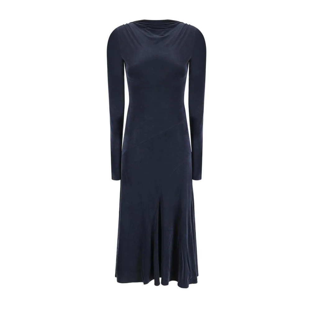 Andamane Monochrome Open Rug Midi Jurk Blue Dames
