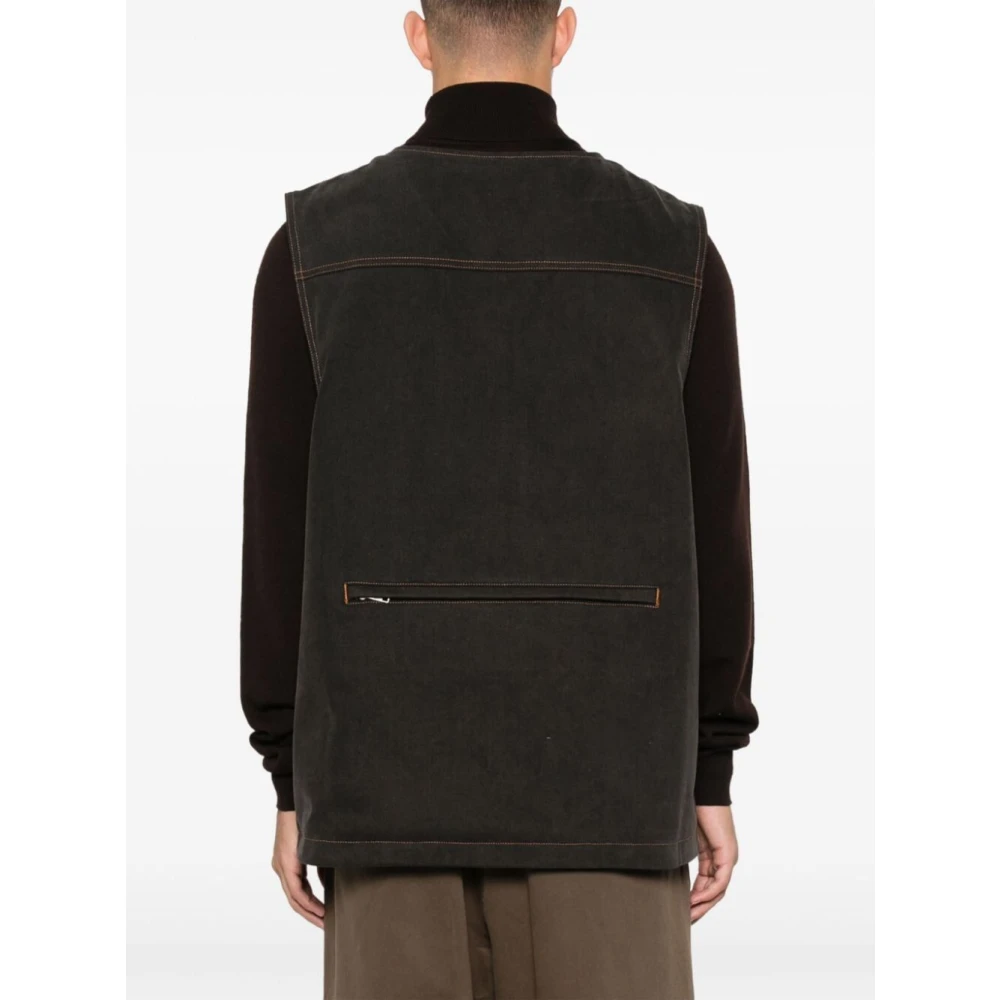Agolde Denimvest met oranje stiksels Brown Heren