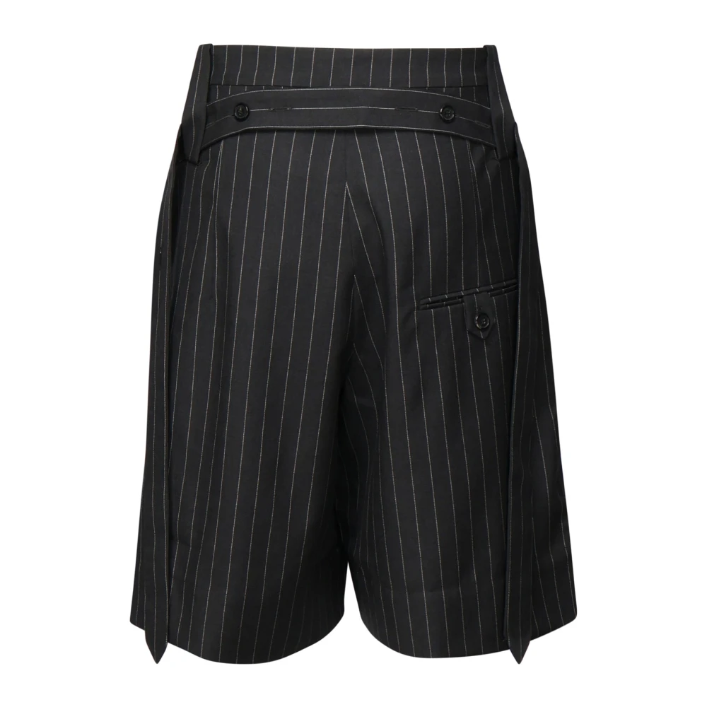 JW Anderson Grijze Geplooide Shorts met Ankerlogo Black Heren