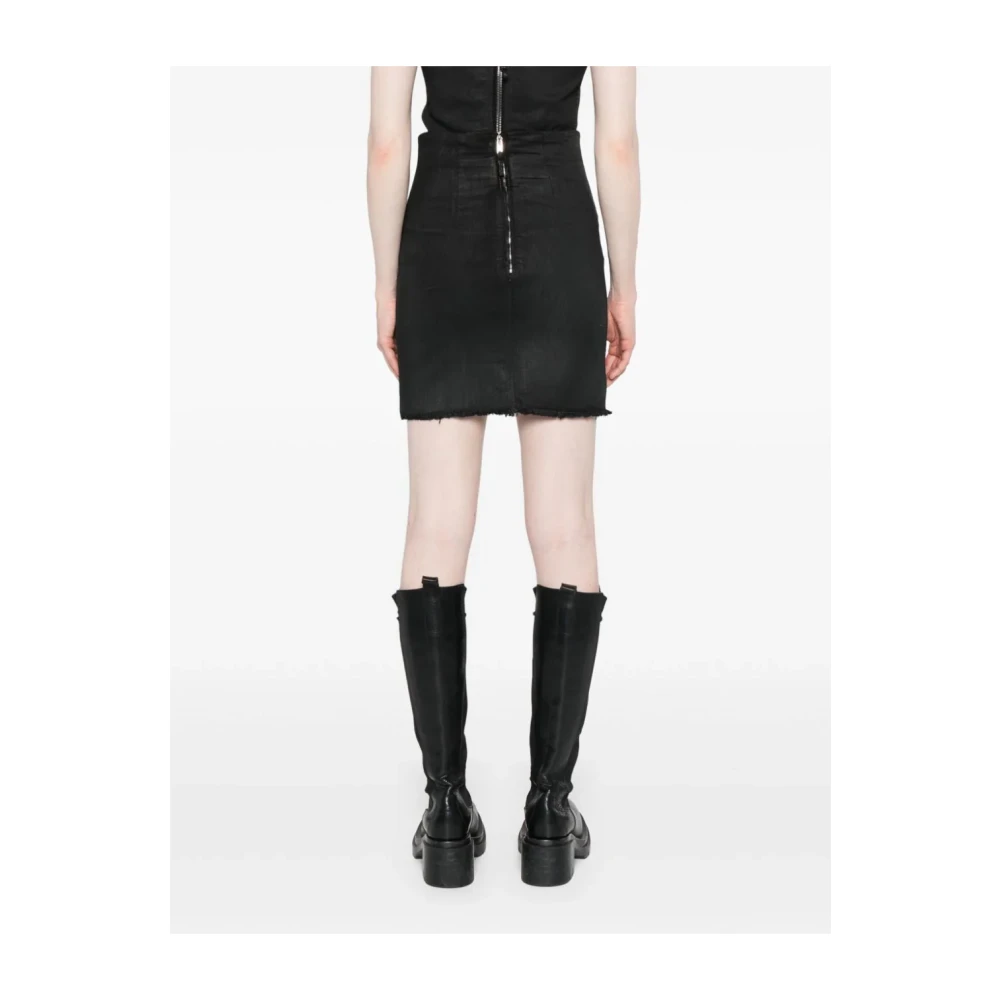 Rick Owens Mini Dirt Style Rok Black Dames