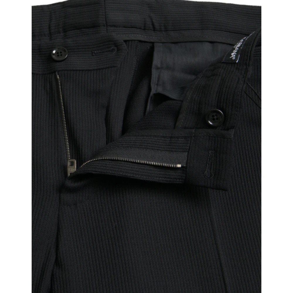 Dolce & Gabbana Zwarte Wol Stretch Skinny Dress Broek Black Heren