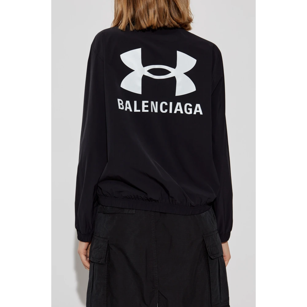 Balenciaga Jas met capuchon verborgen in kraag Black Dames