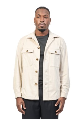 relaxed-fit-beige-skjorte