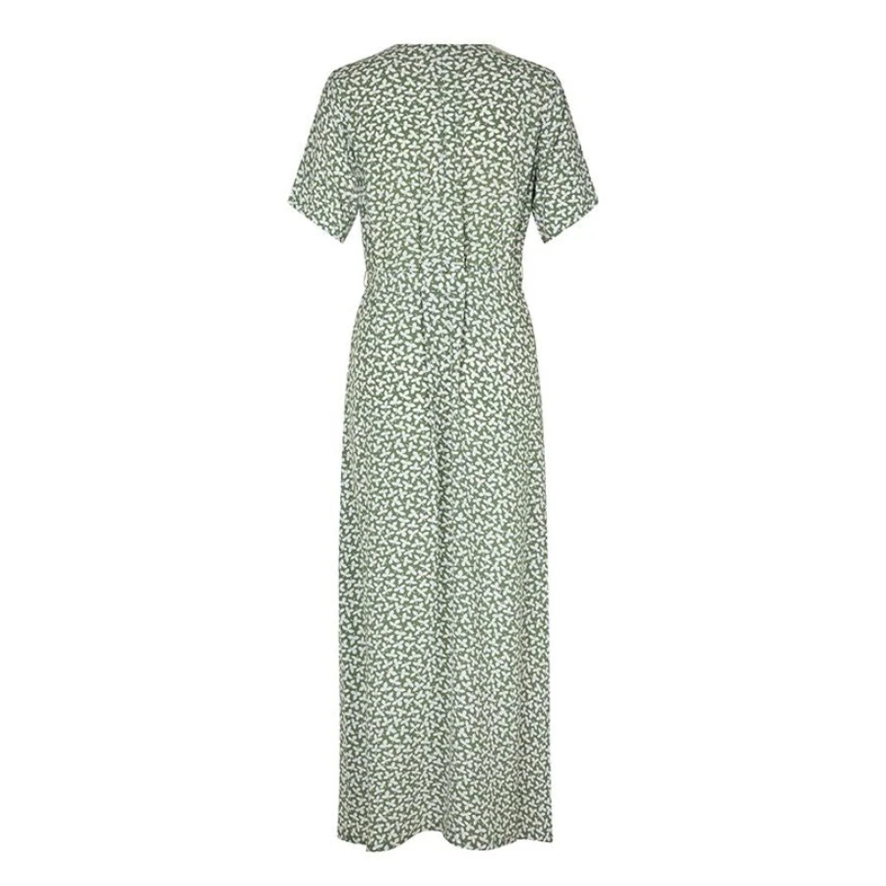 MbyM Lange groene wikkeljurk Semira Multicolor Dames