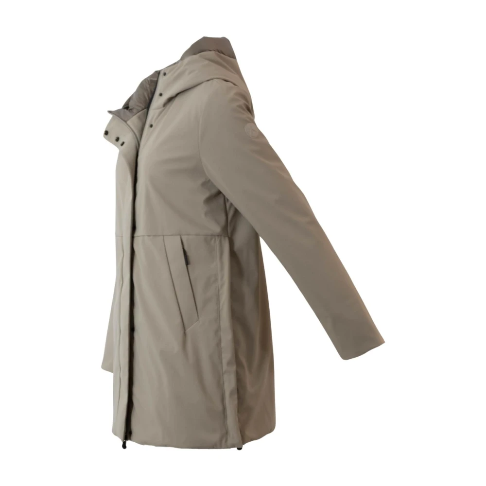 People of Shibuya Beige Technische Parka met Thermische Isolatie Beige Dames