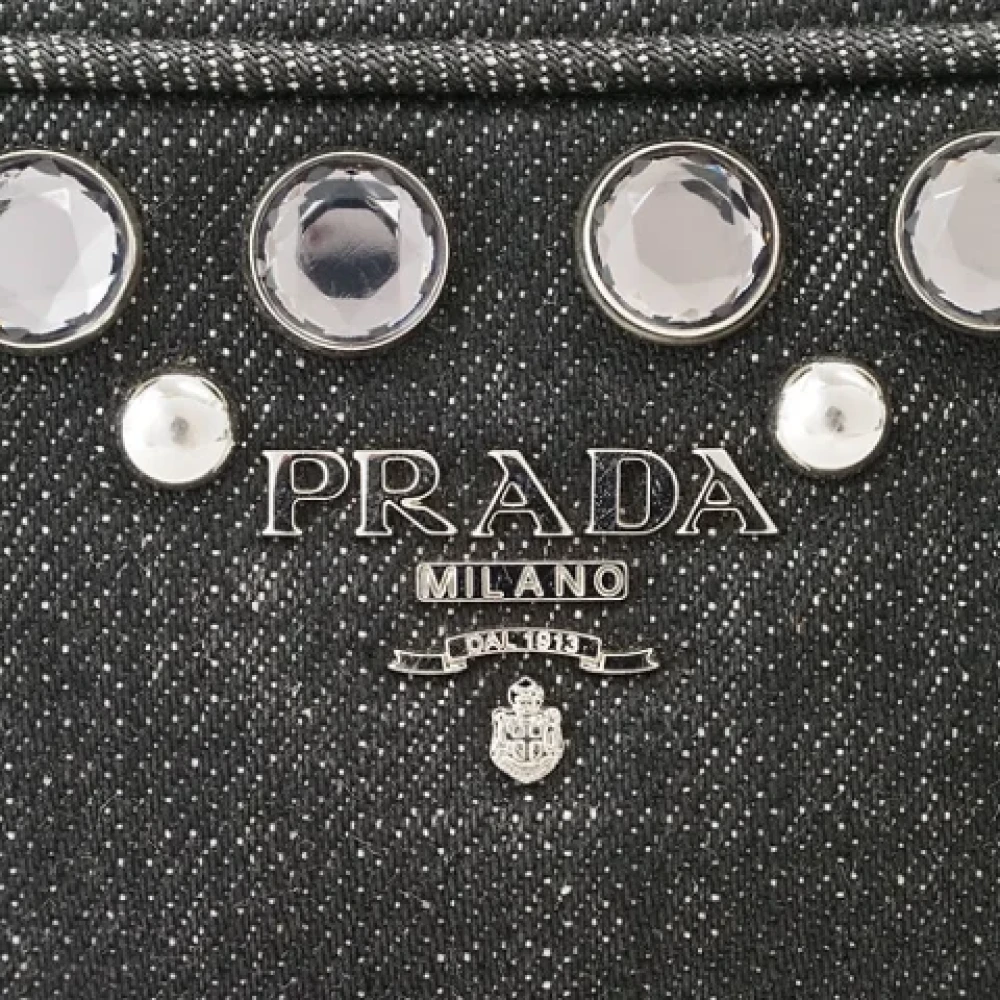 Prada Vintage Pre-owned Cotton prada-bags Black Dames